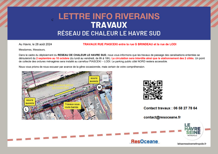 Lettre infos riverains Piasceki